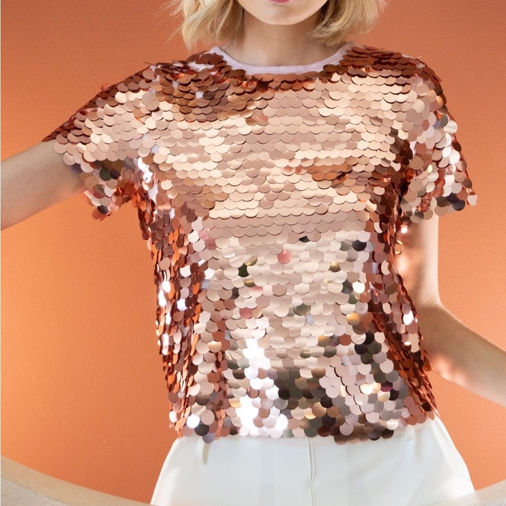 Eva Franco Anthropologie Sequins Tee - Picture 4 of 7